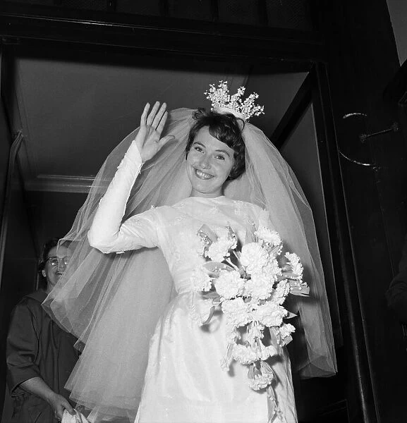 Ann Donoghue arrives for her wedding at St Patricks Church, Soho Square, London