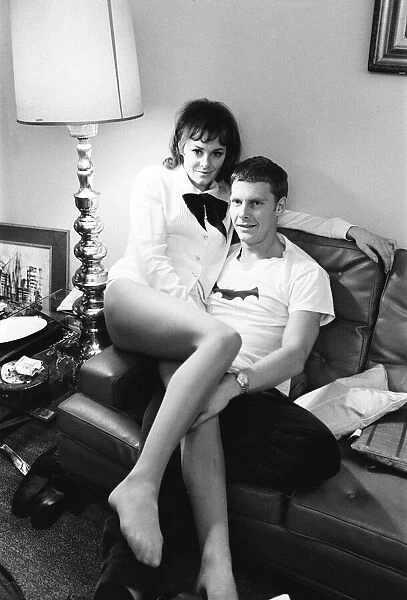 Ann Sidney and James Fox relaxing during a break in shooting the film Performance