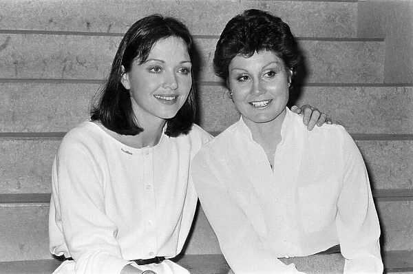 Anna Ford and Angela Rippon at the TV-am studios. 21st February 1983