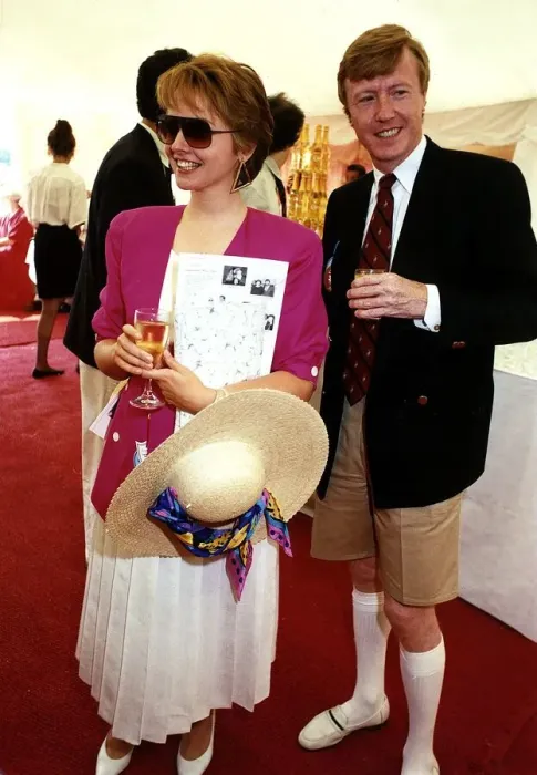 Framed Print : Anne Diamond TV presenter and her husband Mike Hollingsworth are seen at Windsor Polo in Framed Print : Anne Diamond TV presenter and her husband Mike Hollingsworth are seen at Windsor Polo in