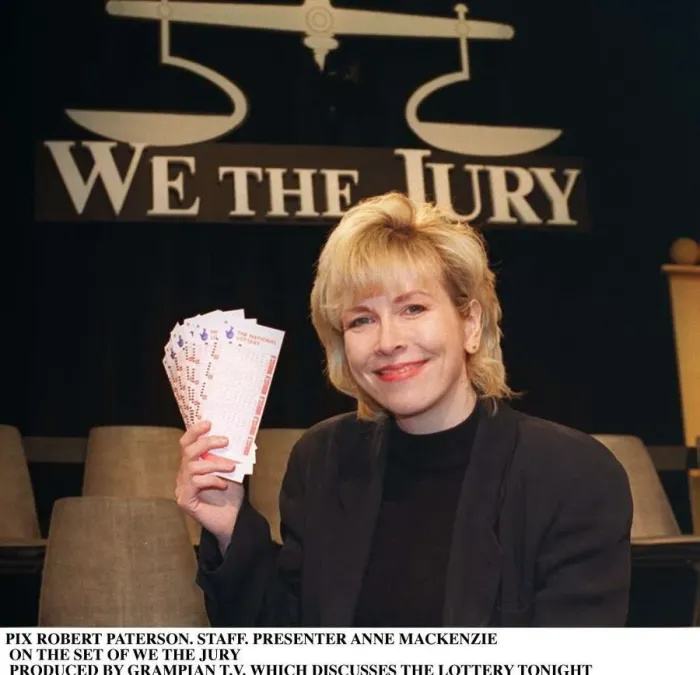 Framed Print : Anne MacKenzie TV Presenter on set of We the Jury a discussion programme produced by Framed Print : Anne MacKenzie TV Presenter on set of We the Jury a discussion programme produced by