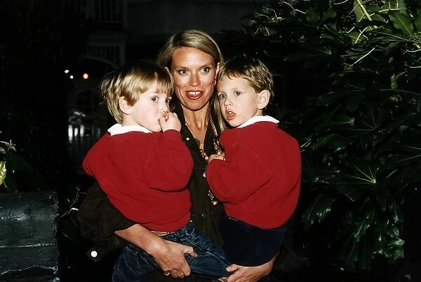 Anneka Rice tv presenter with her two sons Joshua and Thomas