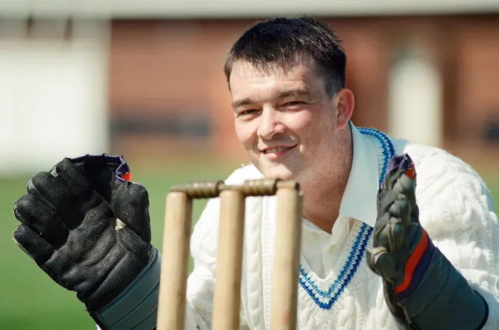 Framed Print : Anthony Matthews, who has one hand, keeps wicket for Stobswood Cricket Club