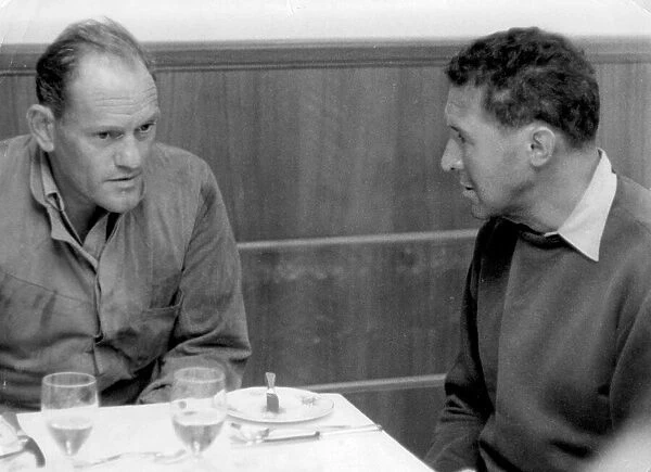 Anthony Quayle and Harry Andrews having lunch together - 20 November 1957