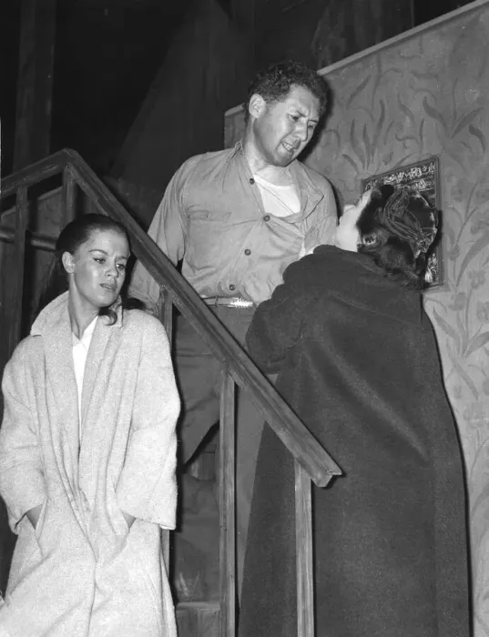 Framed Print : Anthony Quayle with Mary Ure and Megs Jenkins rehearsing play View From the Bridge by Framed Print : Anthony Quayle with Mary Ure and Megs Jenkins rehearsing play View From the Bridge by