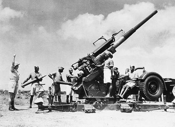 Anti-aircraft battery of the Royal West African Frontier Force. (Picture) A. A