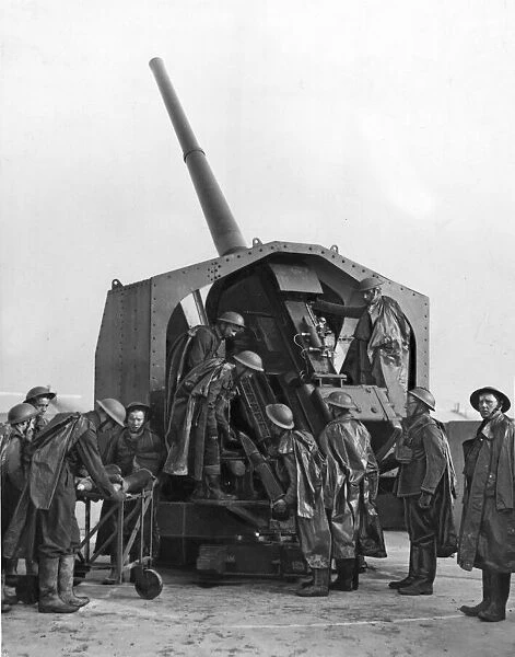 Anti aircraft gun and army unit in the Hull area of England during World War Two