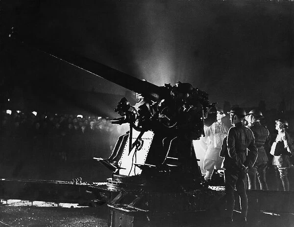 Anti Aircraft gun crew seen here in a demonstration just prior to the outbreak of war