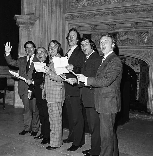 Some of the anti-Common Market MPs at Westminster rehearse their song 'Nine