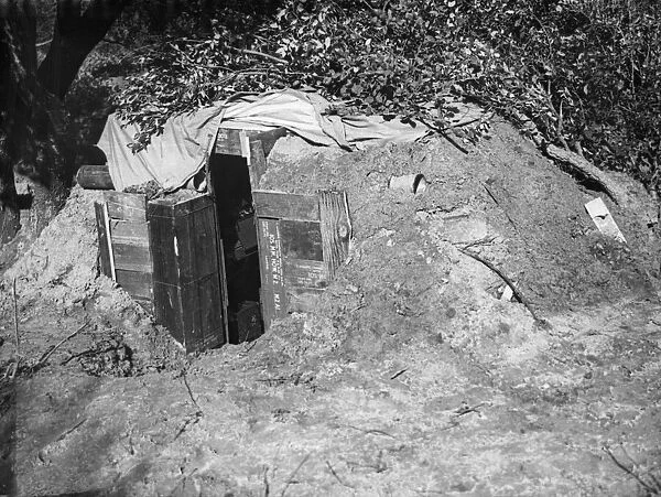'Anzio Odeon', a dug-out, sandbagged and camouflaged