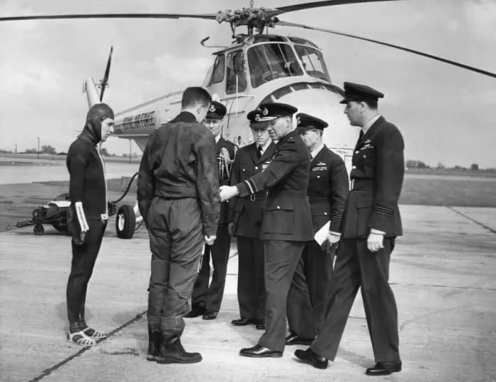 Framed Print : AOCs visit to Leconfield. Air Vice Marshal R B Thomson (centre) Framed Print : AOCs visit to Leconfield. Air Vice Marshal R B Thomson (centre)