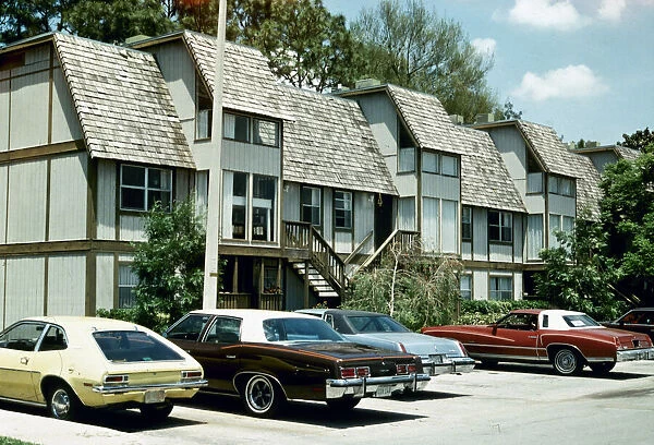 The apartment of footballer Rodney Marsh at Tampa Bay, Florida withg cars parked outside