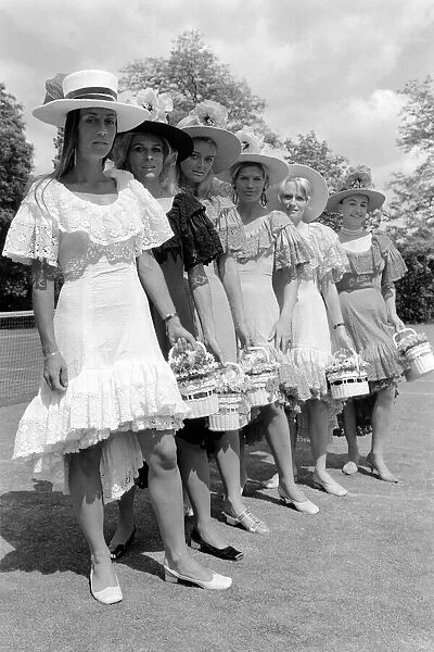 Apres tenis outfits by Teddy Tinling (right to left) Gloria Butler, Gale Chanfreau