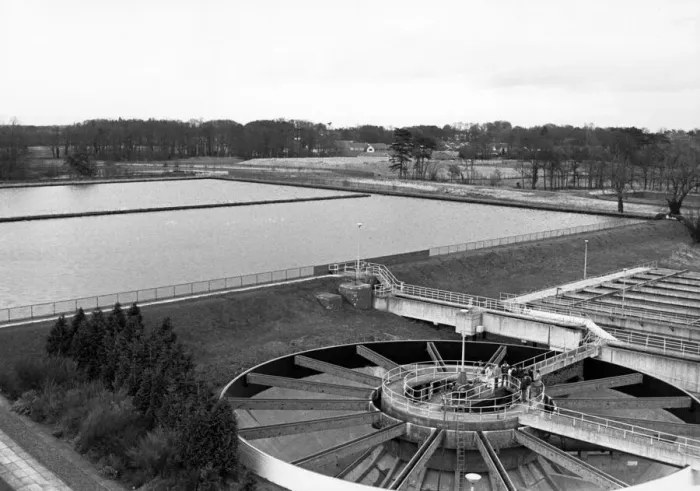 Framed Print : Aqua Trading Company 6th March 1989. View from the top of the treatment works