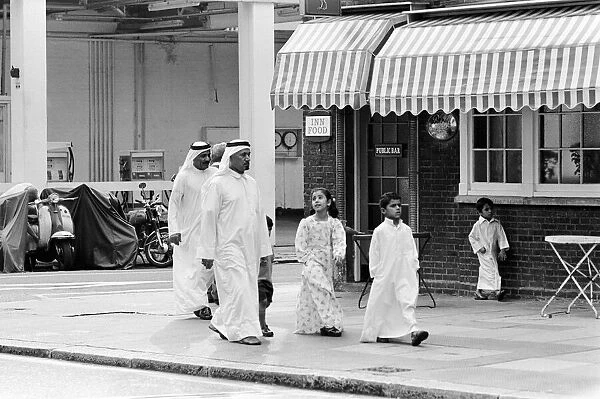 Arab community in South Kensington, London. 28th June 1976