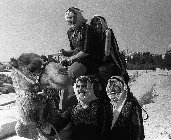Arabian Knights of West Ham are (on Camel) Bobby Moore and Frank Lampard (standing