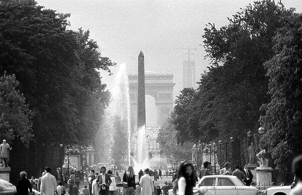 Arc de Triomphe June 1972 in Paris France new Paris Office Buildings being