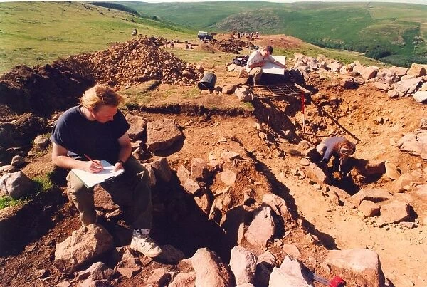Archaeologists work on a dig in the Breamish Valley, Northumberland