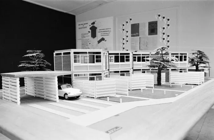 Framed Print : Architects model of The Formula House, Warwick, 24th February 1964 Framed Print : Architects model of The Formula House, Warwick, 24th February 1964