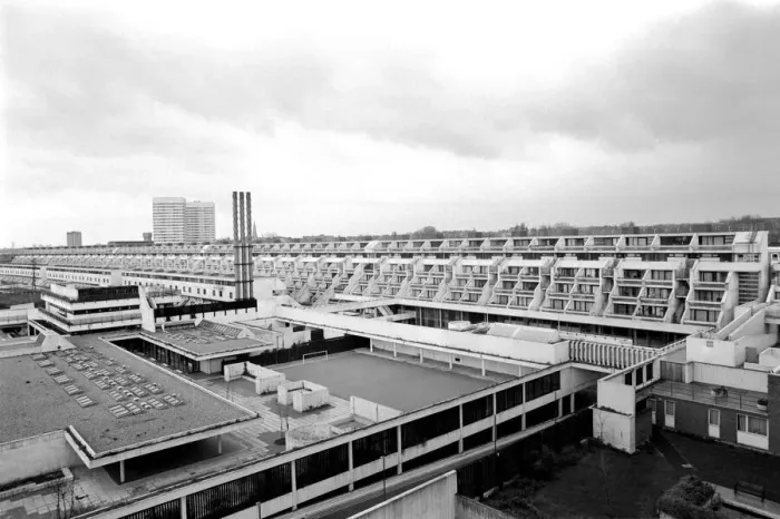 Framed Print : Architecture: Housing Estate. A council housing estate designed Framed Print : Architecture: Housing Estate. A council housing estate designed