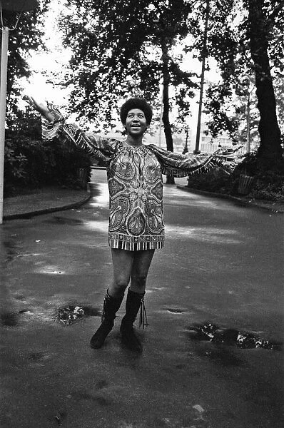 Aretha Franklin pictured in London, in the summer of 1970