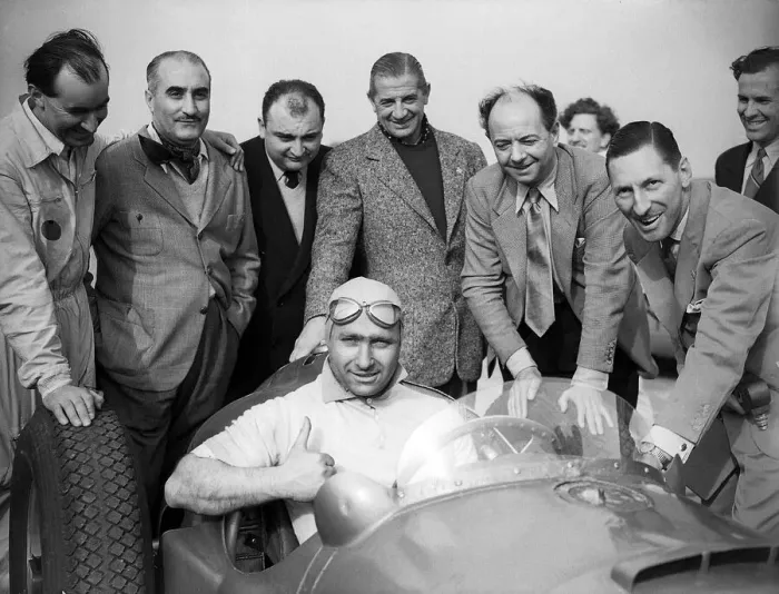 Framed Print : Argentinian motor racing champion Juan Manuel Fangio July 1951 Framed Print : Argentinian motor racing champion Juan Manuel Fangio July 1951