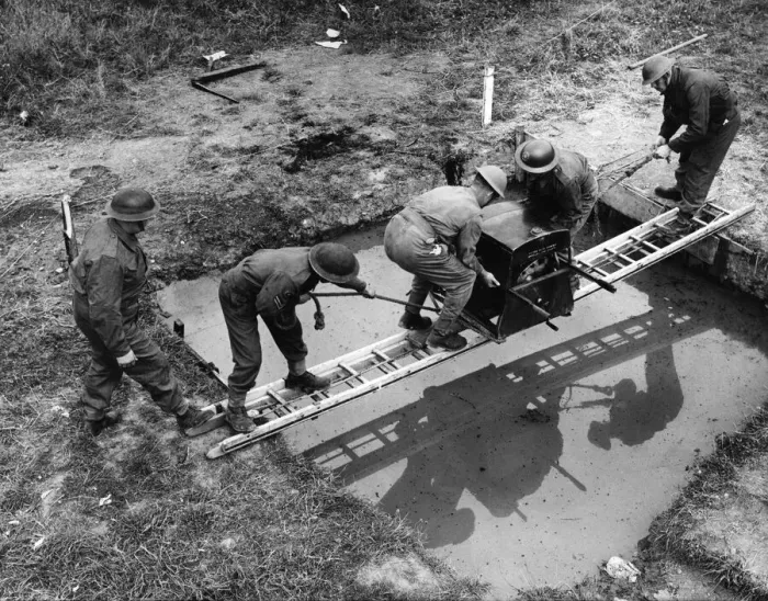 Framed Print : The army fire service in training September 1943