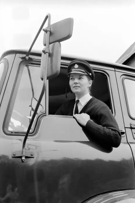 Framed Print : An Army girl in Germany learns to handle an army lorry instead of the usual Staff cars