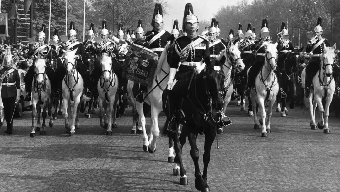 Framed Print : Army Household Cavalry march through the streets of Paris France on their way to lay a Framed Print : Army Household Cavalry march through the streets of Paris France on their way to lay a