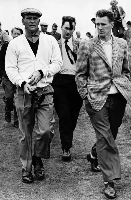 Framed Print : Arnold Palmer walking alongside fans at the British Golf Open 1962 Framed Print : Arnold Palmer walking alongside fans at the British Golf Open 1962