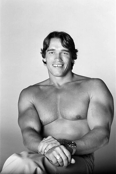 Arnold Schwarzenegger photo shoot. 25th September 1977