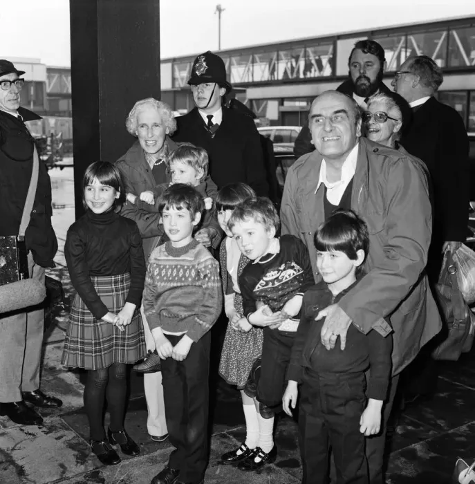 Framed Print : The arrival of the British hostages from Iran at London Airport following the Iran Framed Print : The arrival of the British hostages from Iran at London Airport following the Iran