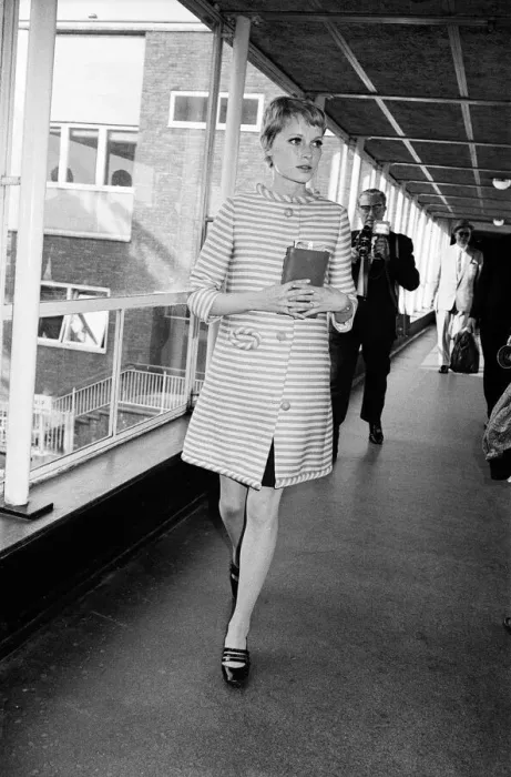 Framed Print : Arrivals at Heathrow Airport from Berlin. Actress Mia Farrow. 11th May 1967 Framed Print : Arrivals at Heathrow Airport from Berlin. Actress Mia Farrow. 11th May 1967