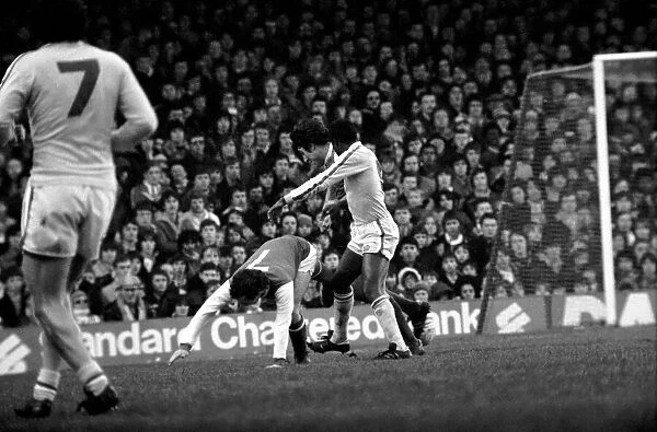 Arsenal 0 v. Leeds United 1. Division 1 football. January 1980 LF01-01-053
