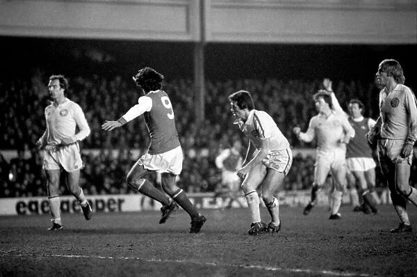 Arsenal 0 v. Leeds United 1. Division 1 football. January 1980 LF01-01-069