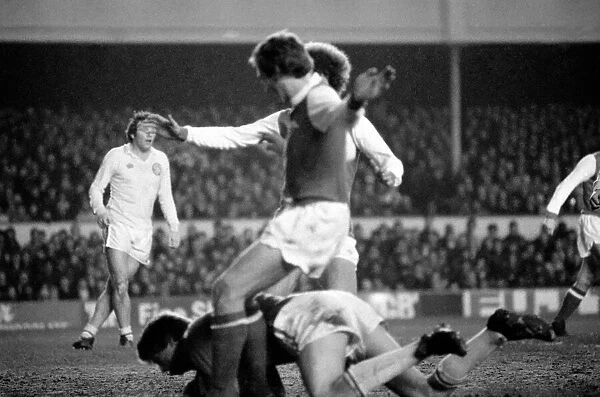 Arsenal 0 v. Leeds United 1. Division 1 football. January 1980 LF01-01-017