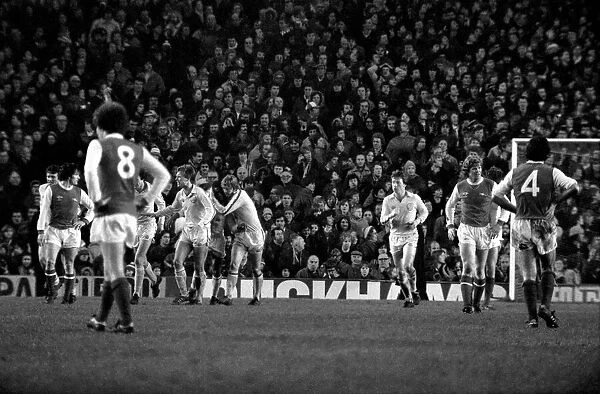Arsenal 0 v. Leeds United 1. Division 1 football. January 1980 LF01-01-010