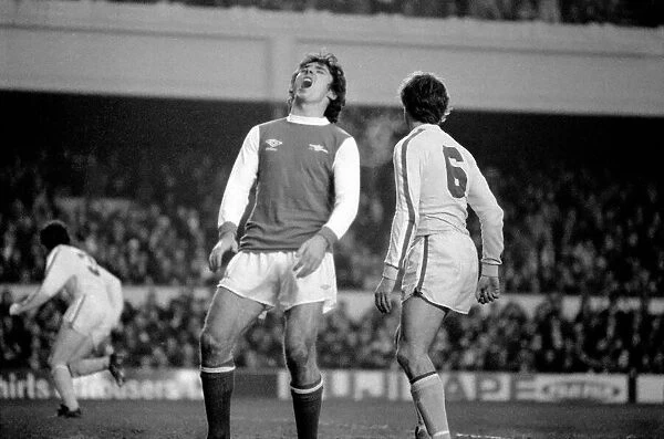 Arsenal 0 v. Leeds United 1. Division 1 football. January 1980 LF01-01-024