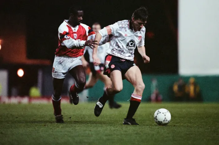 Framed Print : Arsenal 1-1 Middlesbrough, Premier league match at Highbury, Saturday 19th December 1992
