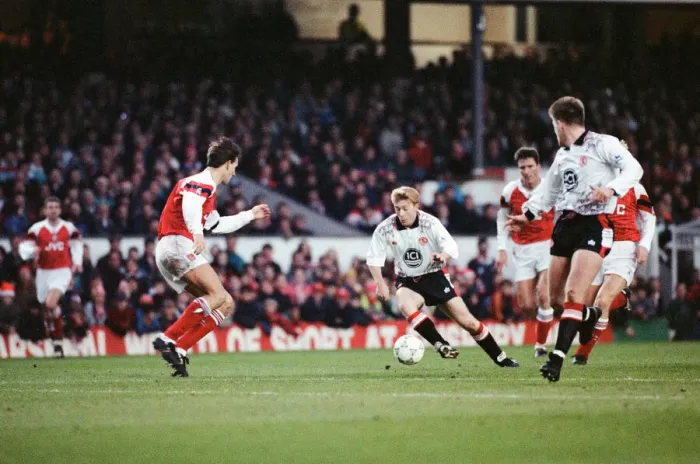 Framed Print : Arsenal 1-1 Middlesbrough, Premier league match at Highbury, Saturday 19th December 1992