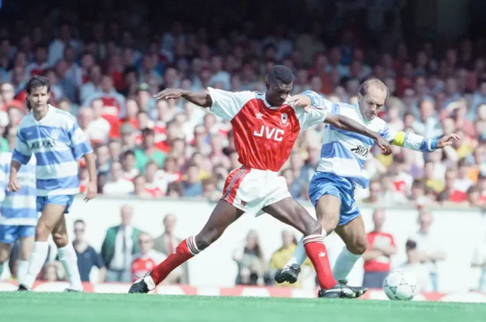 Framed Print : Arsenal 1-1 QPR, League Division One match action, Highbury, Saturday 17th August 1991 Framed Print : Arsenal 1-1 QPR, League Division One match action, Highbury, Saturday 17th August 1991