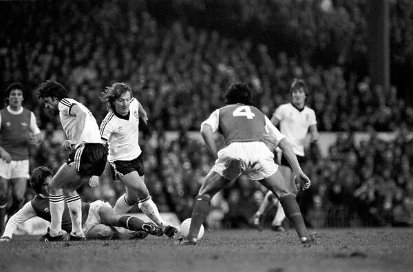 Arsenal (1) v. Ipswich (1). Action from the match. December 1980 80-07210-067