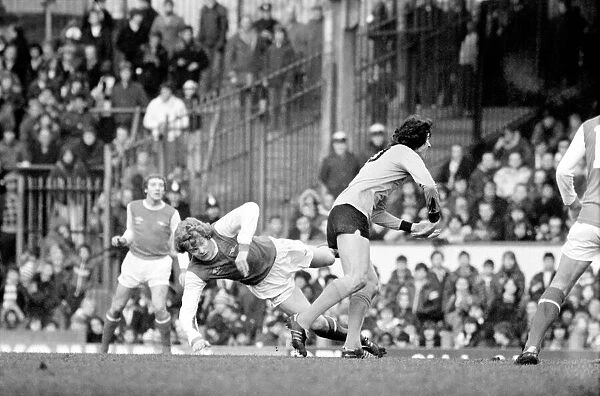 Arsenal 2 v. Derby County 0. Division 1 football January 1980 LF01-05-048