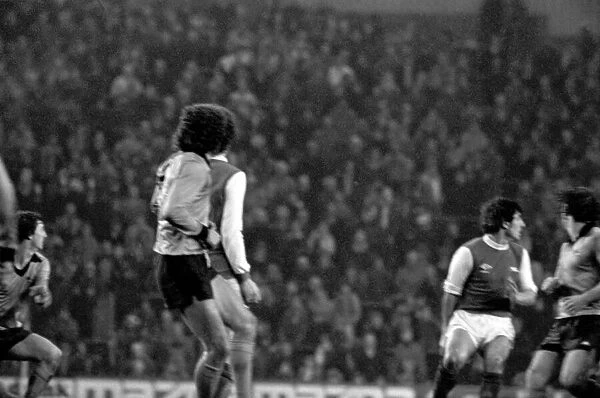 Arsenal 2 v. Derby County 0. Division 1 football January 1980 LF01-05-070