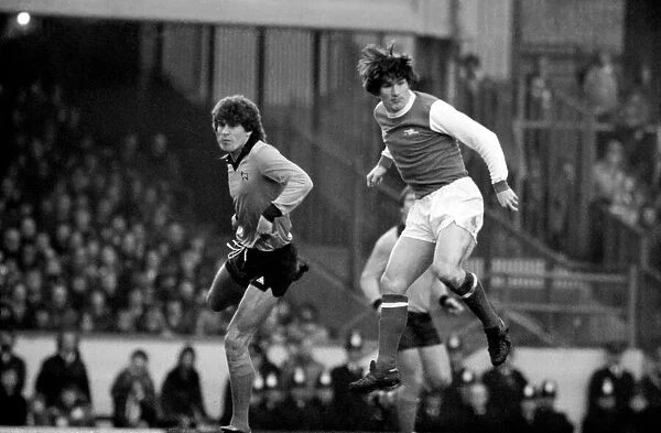 Arsenal 2 v. Derby County 0. Division 1 football January 1980 LF01-05-030