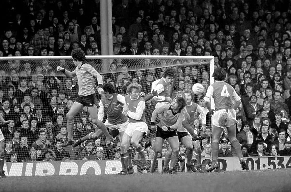Arsenal 2 v. Derby County 0. Division 1 football January 1980 LF01-05-076