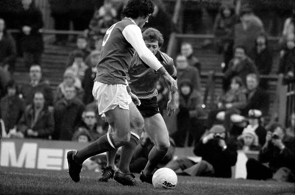 Arsenal 2 v. Derby County 0. Division 1 football January 1980 LF01-05-034