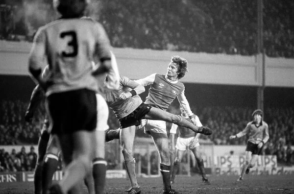 Arsenal 2 v. Derby County 0. Division 1 football January 1980 LF01-05-026