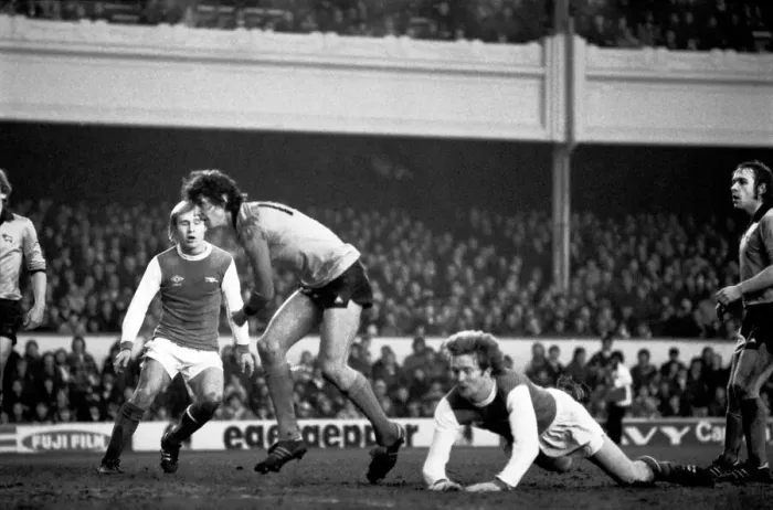 Framed Print : Arsenal 2 v. Derby County 0. Division 1 football January 1980 LF01-05-013