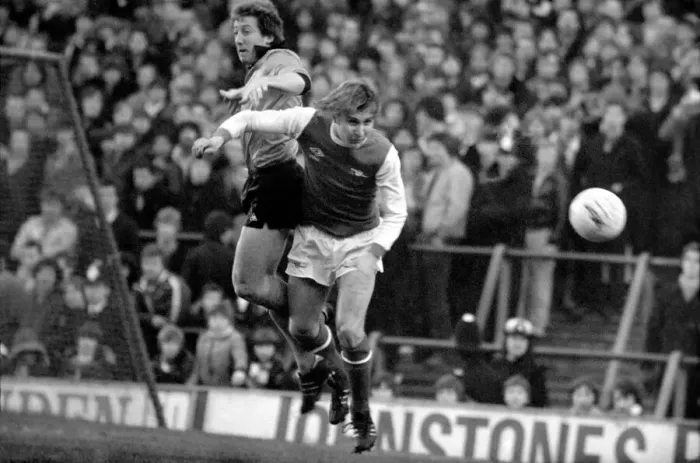 Framed Print : Arsenal 2 v. Derby County 0. Division 1 football January 1980 LF01-05 Framed Print : Arsenal 2 v. Derby County 0. Division 1 football January 1980 LF01-05